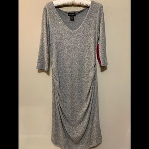 See You Monday Maternity Sweater Dress Large Gray